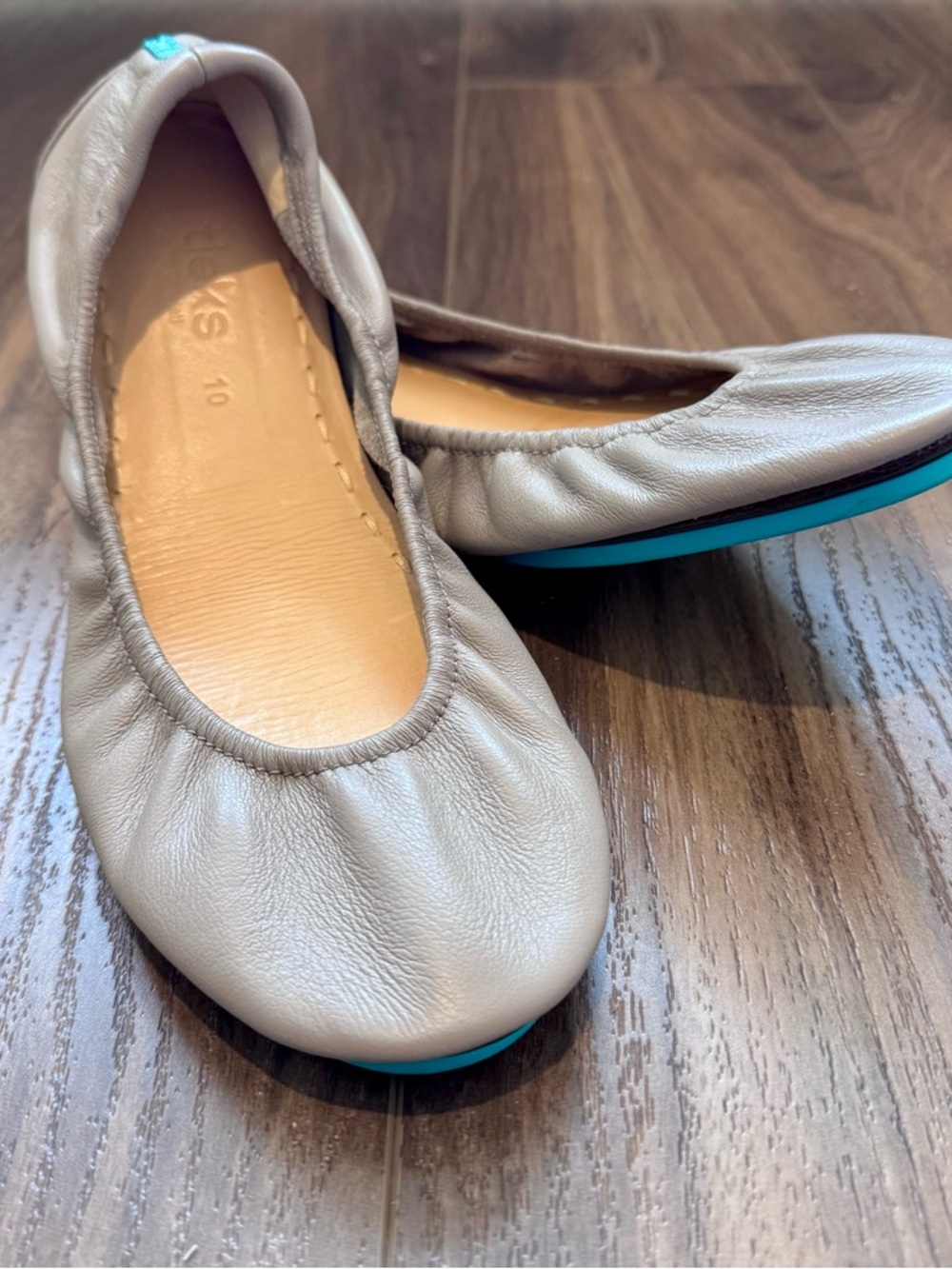 Tieks Leather Ballet Flats in Taupe